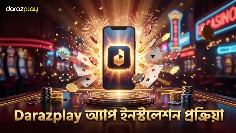 মোবাইল ডিভাইসে Darazplay অ্যাপ ডাউনলোড ও ইনস্টলেশন প্রক্রিয়া।